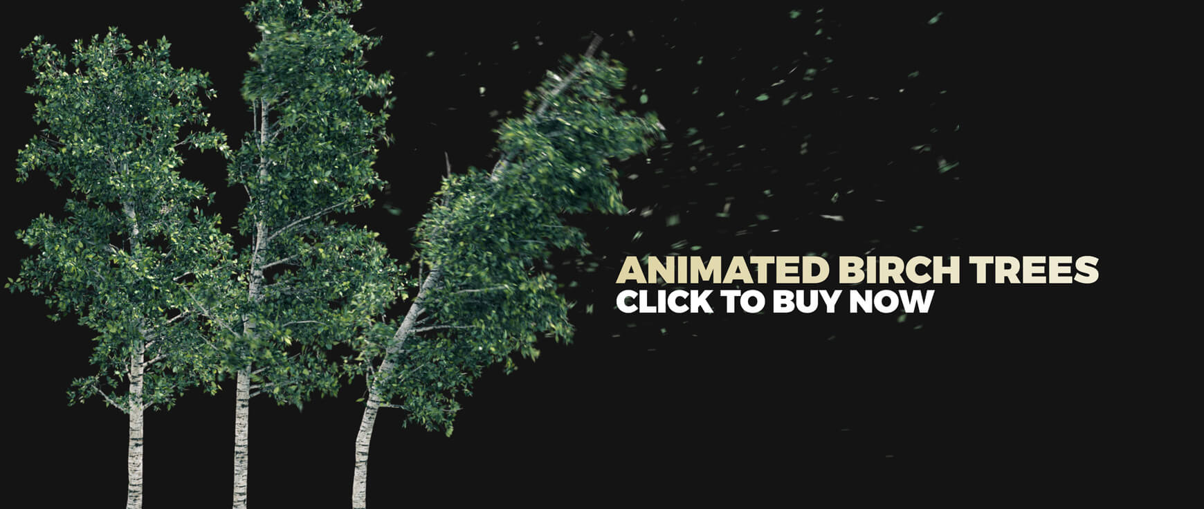 3D Animated Trees Birch VFX Asset