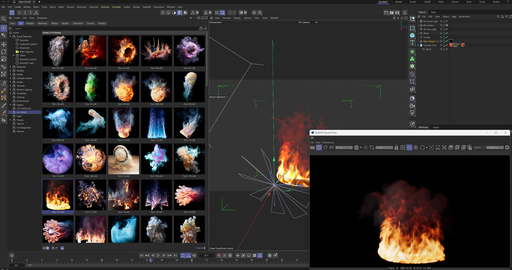 Cinema 4D C4D Pyro VFX 3D Design Asset