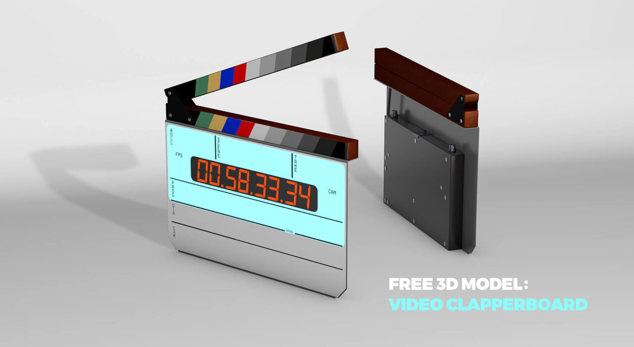 Free 3D Model Film Video Clapperboard Clapper