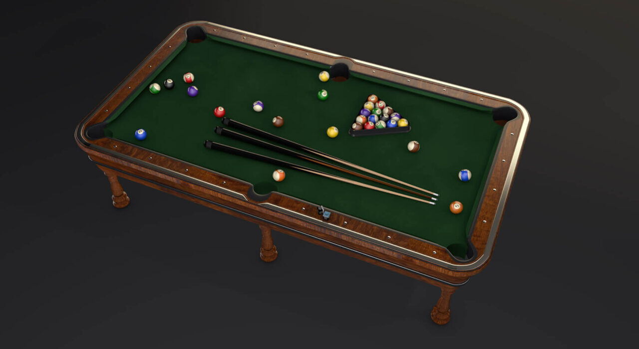 Free Pool Billiard Table 3D Model