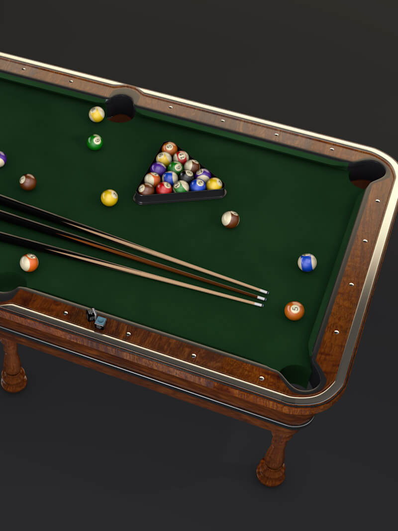 Free Pool Billiard Table 3D Model