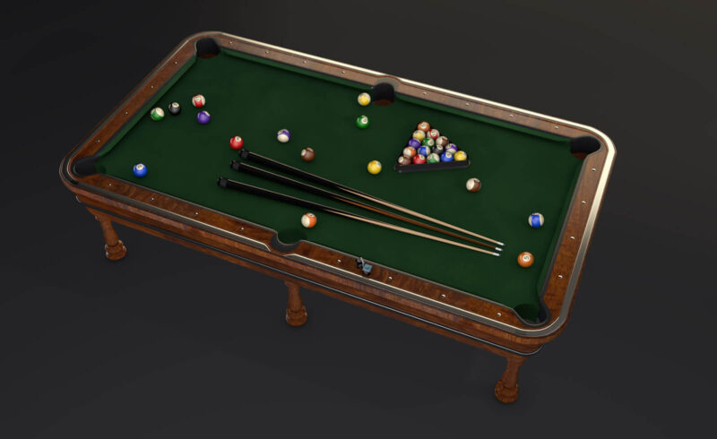 Free Pool Billiard Table 3D Model