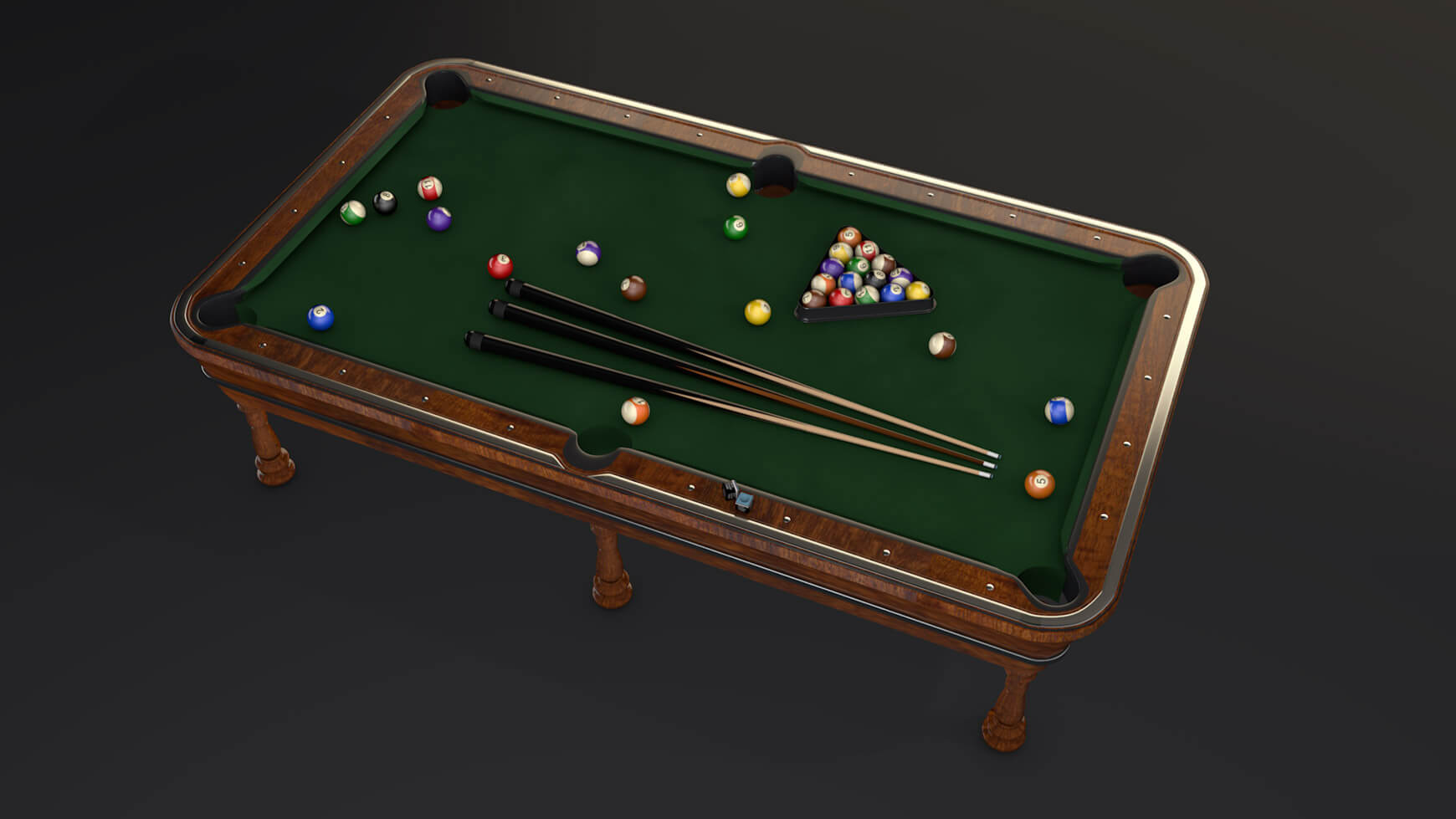 Free Pool Billiard Table 3D Model