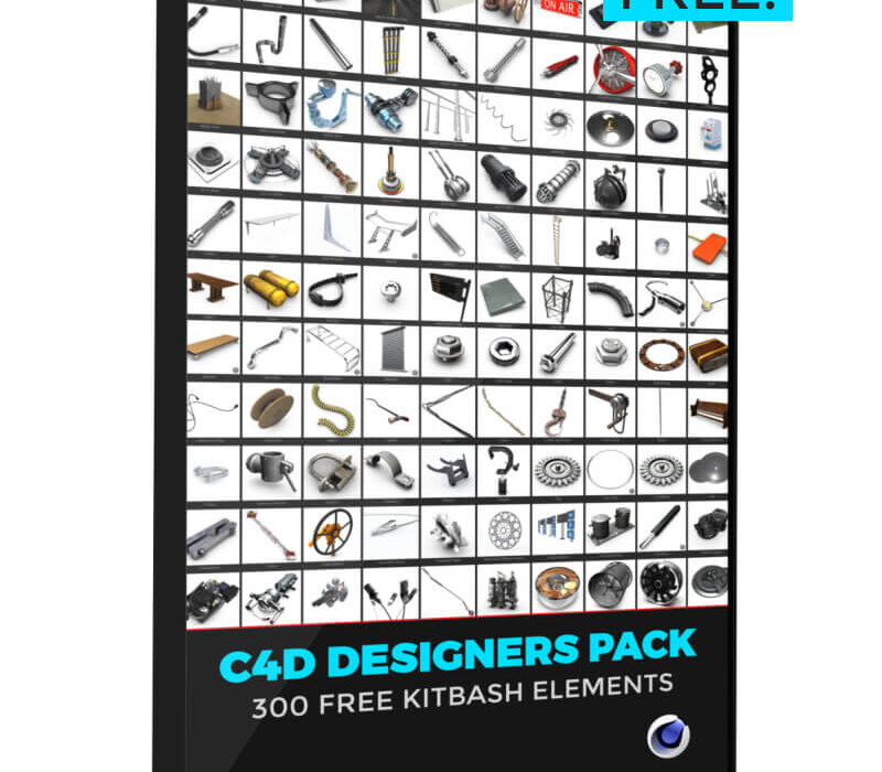 Free 3D Kitbash Designer Pack Models Cinema 4D C4D Maxon