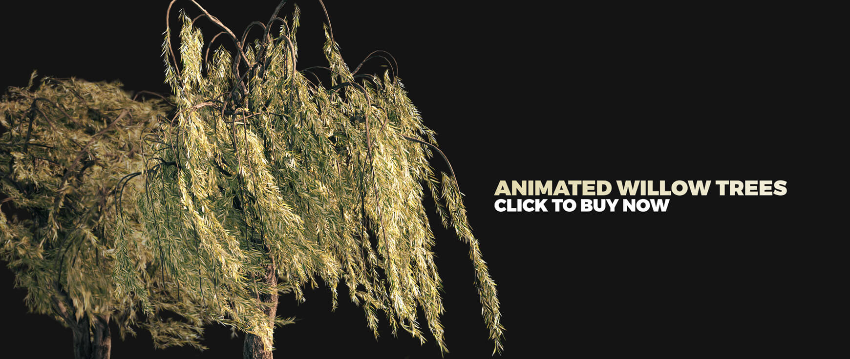 VFX 3D Animated Willow Tree Asset Model