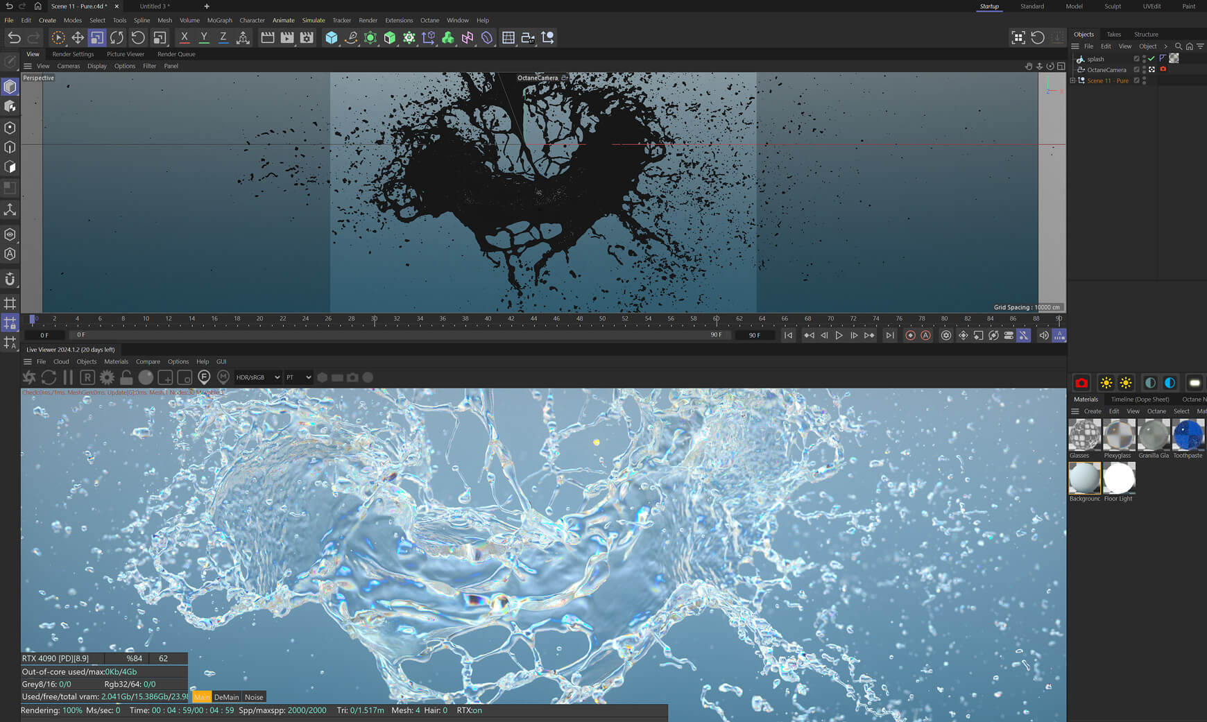 VFX Fluid Splashes 4 3D Animated Assets Liquid