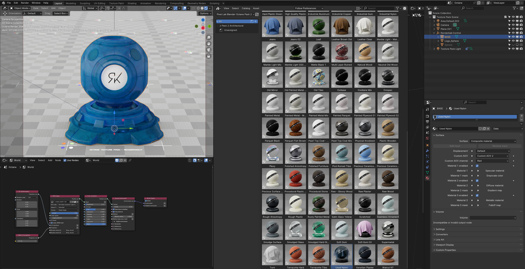 Octane Texture Pack 2 for Blender and Orbx Materials Architecture