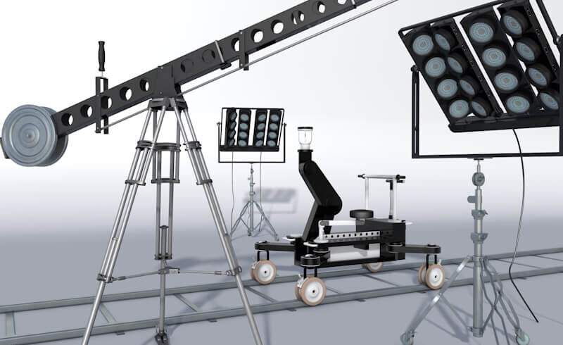 Free 3D Models Video Production Pack Camera Crane and Lights