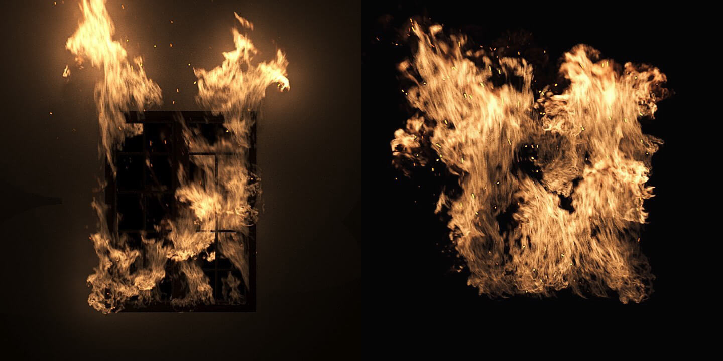 VFX VDB Window Fire 5 Animated Assets