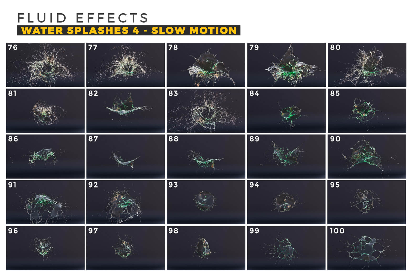 VFX Fluid Splashes 4 3D Animated Assets Liquid