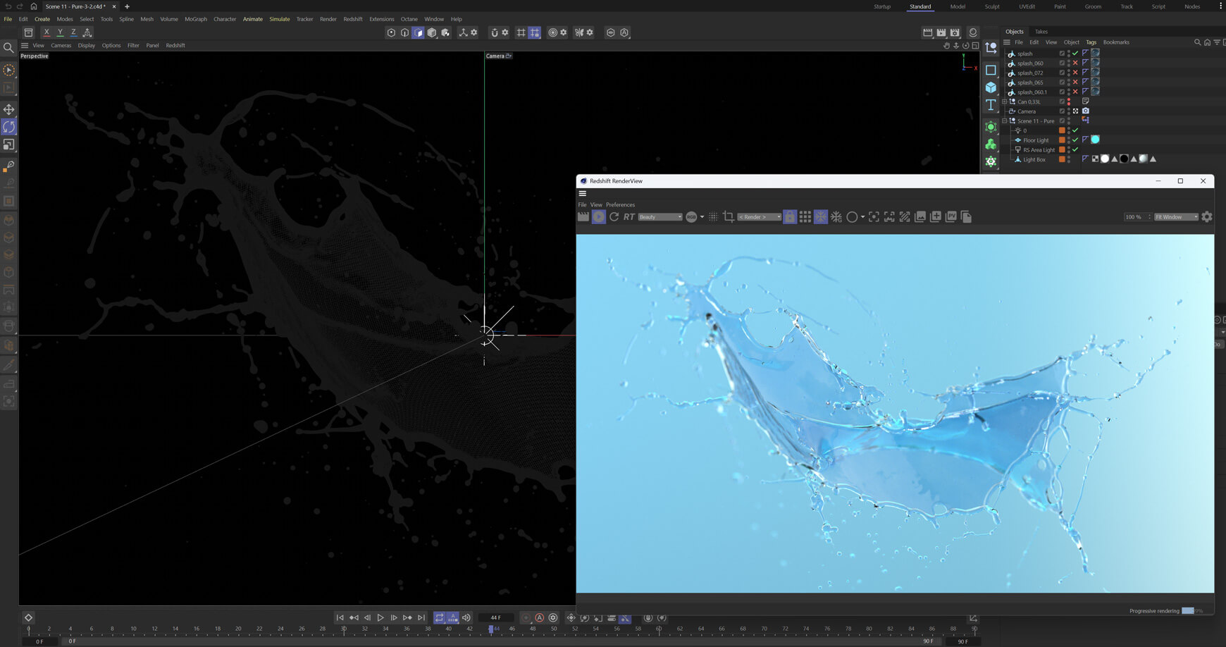 VFX Fluid Splashes 4 3D Animated Assets Liquid